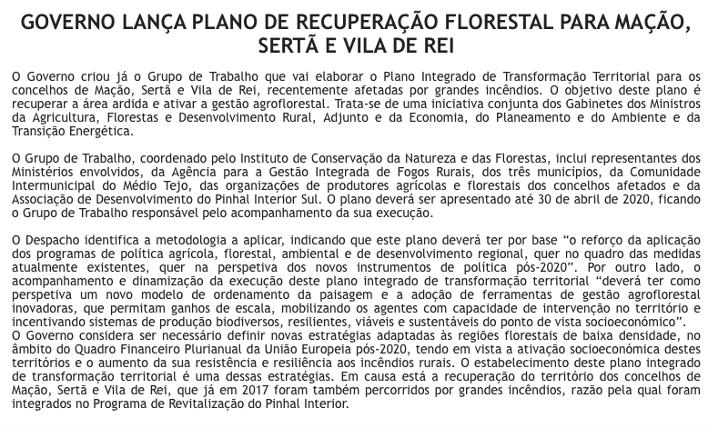 agricultura_pt's tweet photo. Governo lança plano de recuperação florestal para Mação, Sertã e Vila de Rei 

#Governo #Floresta #ReformaFlorestal #Mação #Sertã #Viladerei #MAFDR #ICNF https://t.co/Y8md4P3pNT
