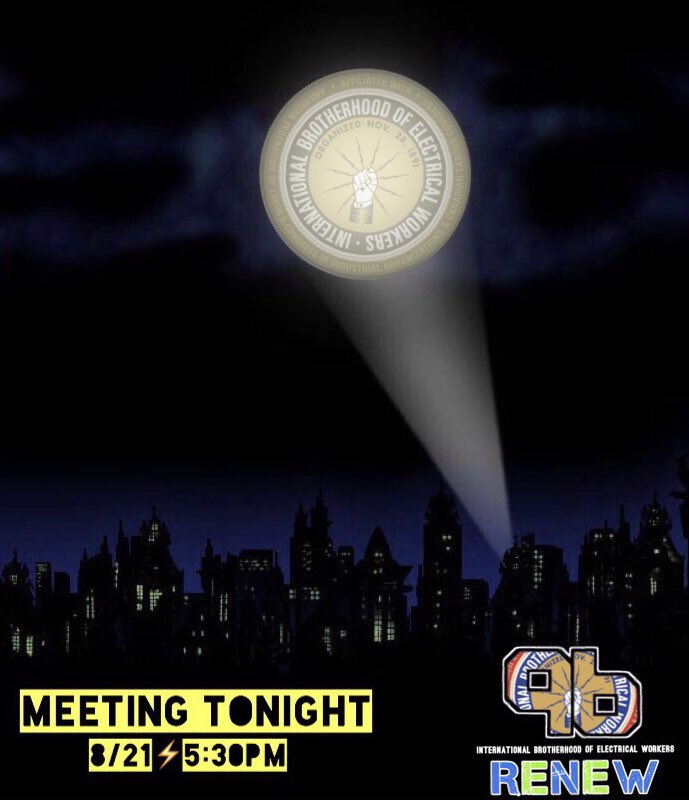 🚨Calling all brothers and sisters 🚨 

Local 96 RENEW meets tonight! Hope to see you there, your city needs you!
