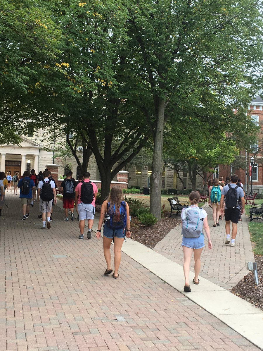 Rock_Jones_'s tweet photo. The campus is alive, the JAYwalk is full, and Merrick Hall is open for business. There is nothing like the eager energy of the first day of class. Best wishes to all of @OhioWesleyan as a new year dawns. I look forward to all that is ahead. #OhWooo https://t.co/kVRays4PiZ