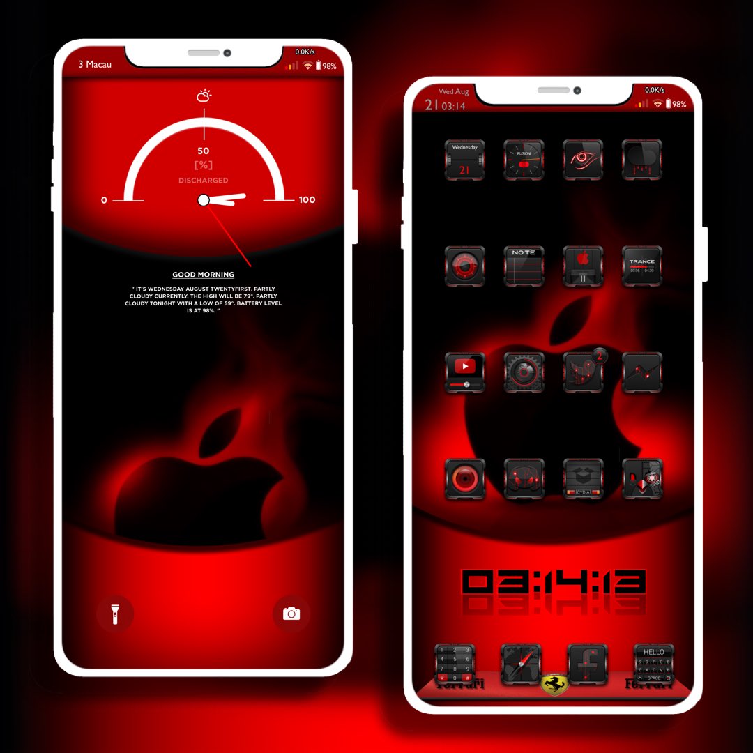 kyawthihaphyo's tweet photo. Awesome Red on iPX-12.4 
#Fusion_Red @bulldog5278 
#XenHtml @_Matchstic 
#SB_Widget @mike130784 
#LS_Widget @Simonjap63
#Dock_from_Str33tCar @sl3in82 
#NicebarX @NiceiOs 
#Boxy3 @wvabrinskas 
#Screenshotapp @JunesIphone 
Thanks for all creators 🙏🏻🙏🏻🙏🏻 https://t.co/PVTP255ywH