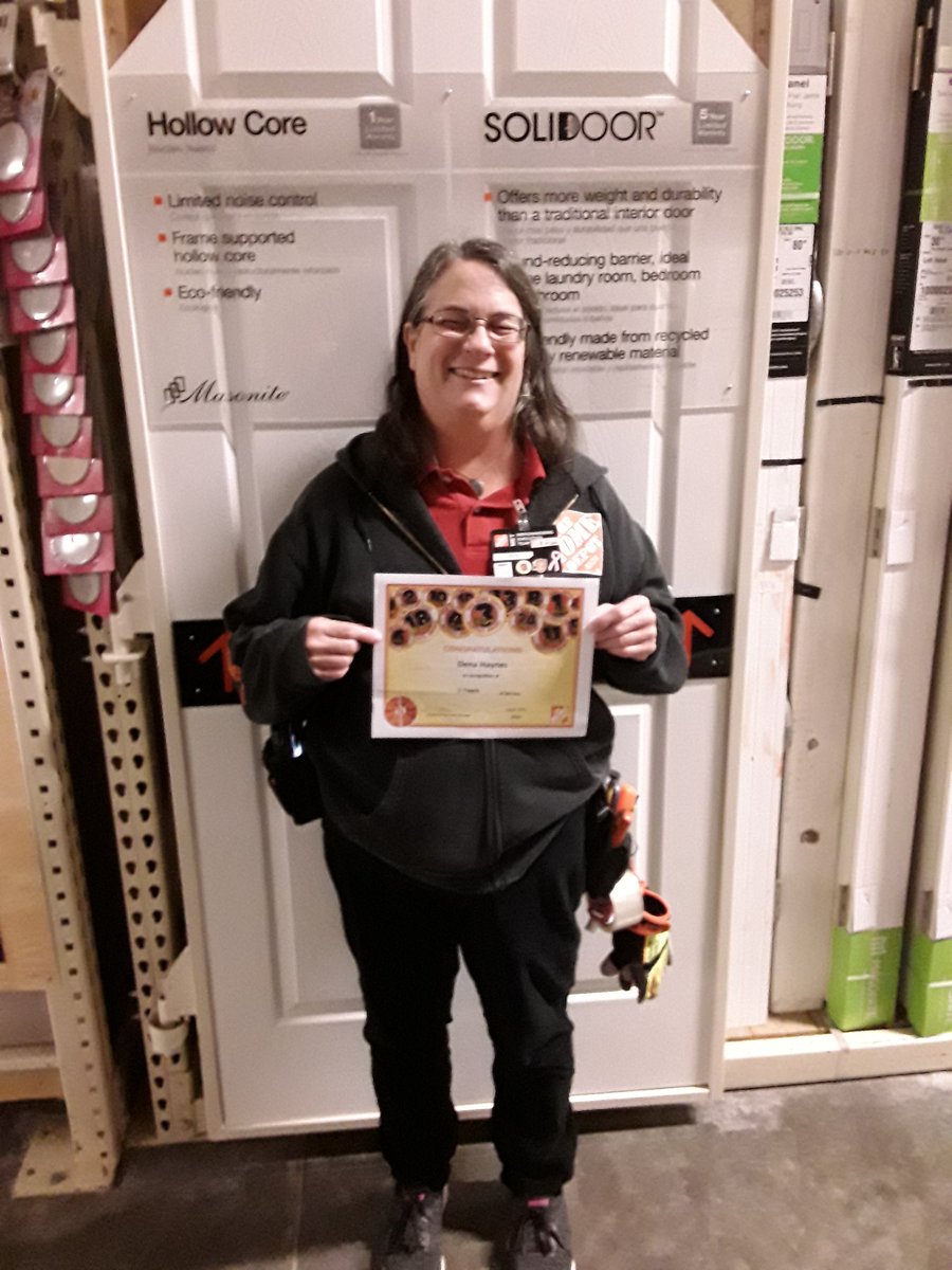 Congratulation to Dena August is her 3 yr. anniversary with home depot she is a hard working and I'm proud to have her on my team.<a href="/scottlondonTHD/">Scott London</a> <a href="/CozyJerry/">Jerry Cozy</a> <a href="/MikeReyesHD/">MikeReyesHD</a>