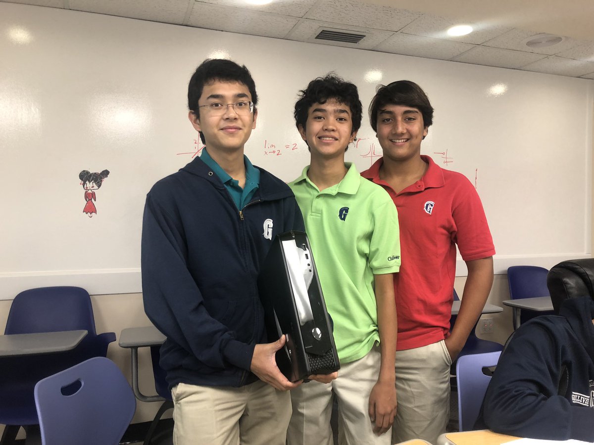 ZetaOmicronFL's tweet image. Today at @GulliverSchools: Ss Harry Sharma &apos;23 &amp;amp; Teij Shah &apos;23 of  #GPCompSci and Ishan Shah &apos;20 of @CRCoding proudly donate an @Alienware computer to #OperationRecycleRefurbish for use by Ss hoping to learn #VRProgramming #CommunityOutreach #GulliverGives