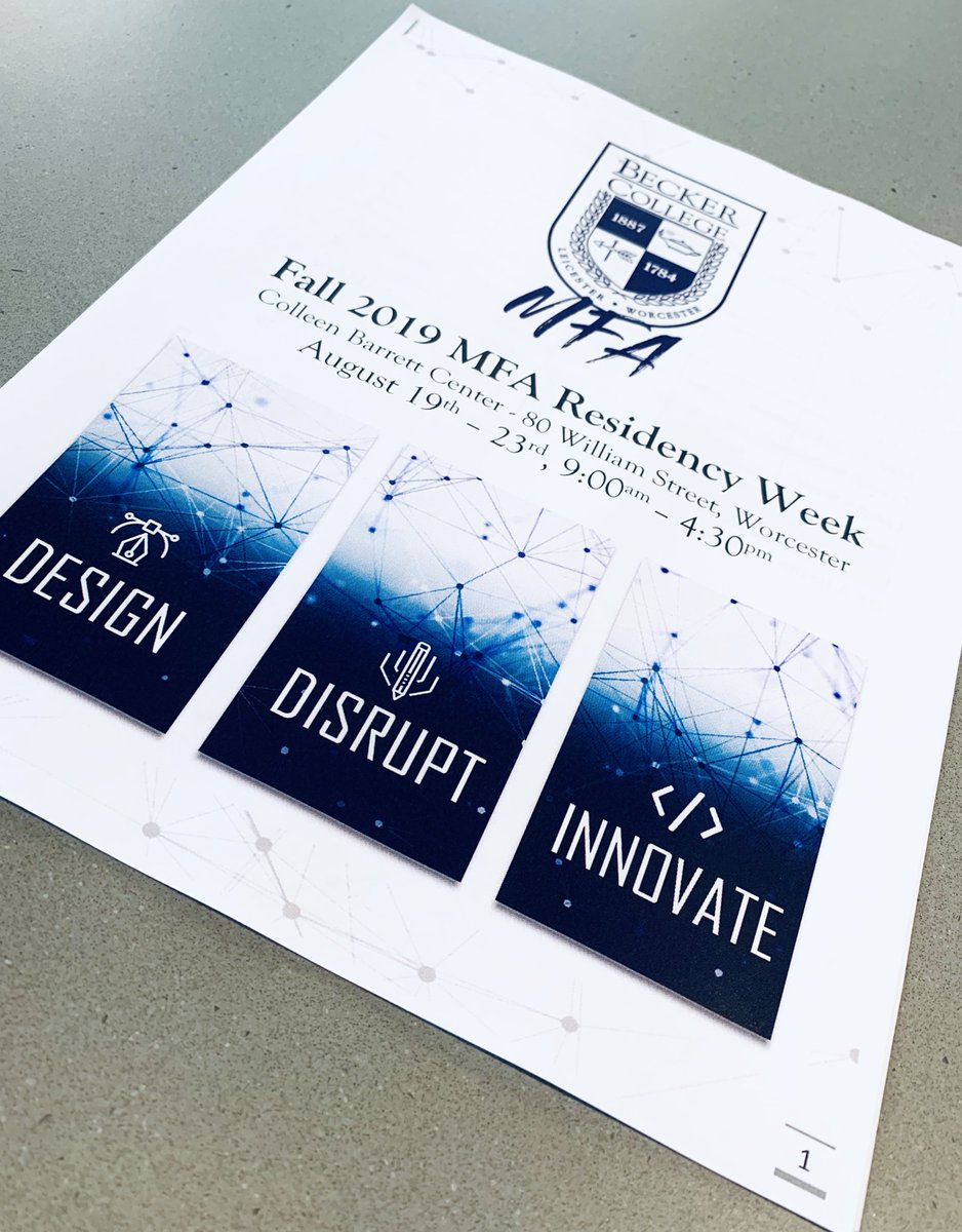 BeckerMfa's tweet image. Fall Residency Week for Becker's MFA students is all about creative discovery, collaborative projects, and imaginative discourse. Learn more at - becker.edu/mfa
#MFA #highered #beckerhawks