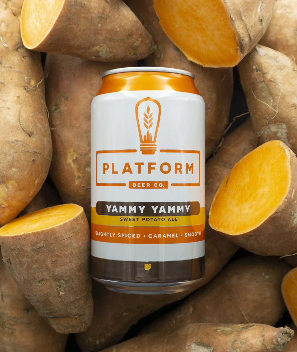 PlatformBeerco's tweet photo. Yammy Yammy returns.
Roasted sweet potatoes with a touch of cinnamon, ginger, nutmeg, and clove. 7.7% ABV, 16 IBU
Draft and 6-packs of Yammy Yammy will be available in our tasting rooms this Friday!
#yammyyammy #sweetpotatoale #platformbeerhere #platformrelease https://t.co/gvT5KHFloh
