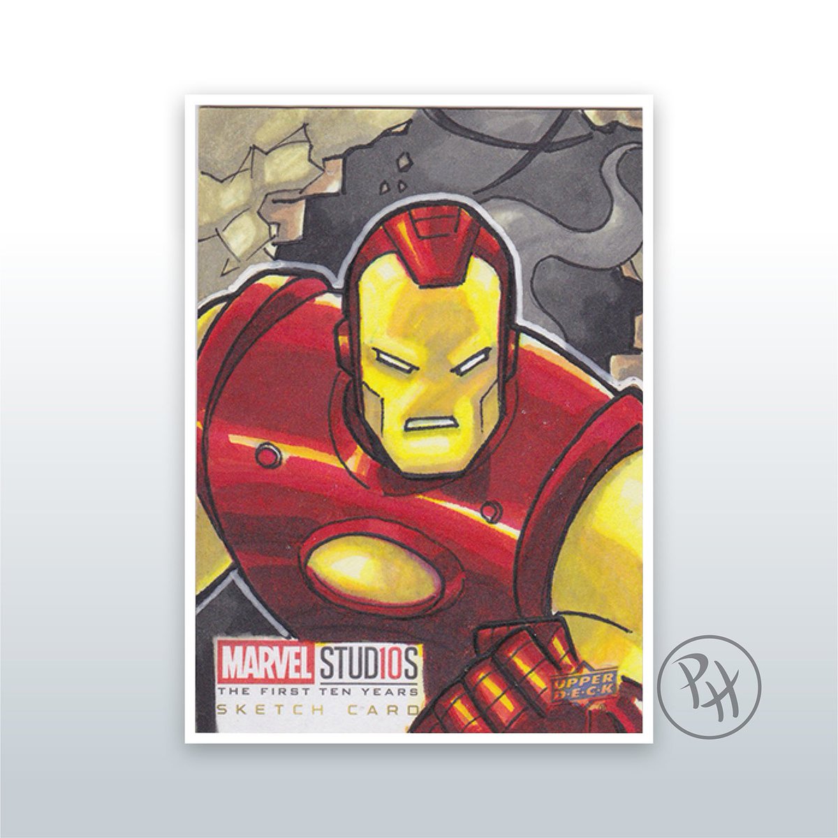 Pjhill81's tweet photo. ‘I am Iron Man!’
Last of of my Iron Man characters for @UpperDeckEnt latest set Marvel 10th Anniversary. Love the classic Red & Gold armour 😊
.
#ironman #mcu10 #mcu10years #upperdeck #sketchcard #marvel #tradingcard #artisttradingcard #markerart https://t.co/DIFbLA7Tdh