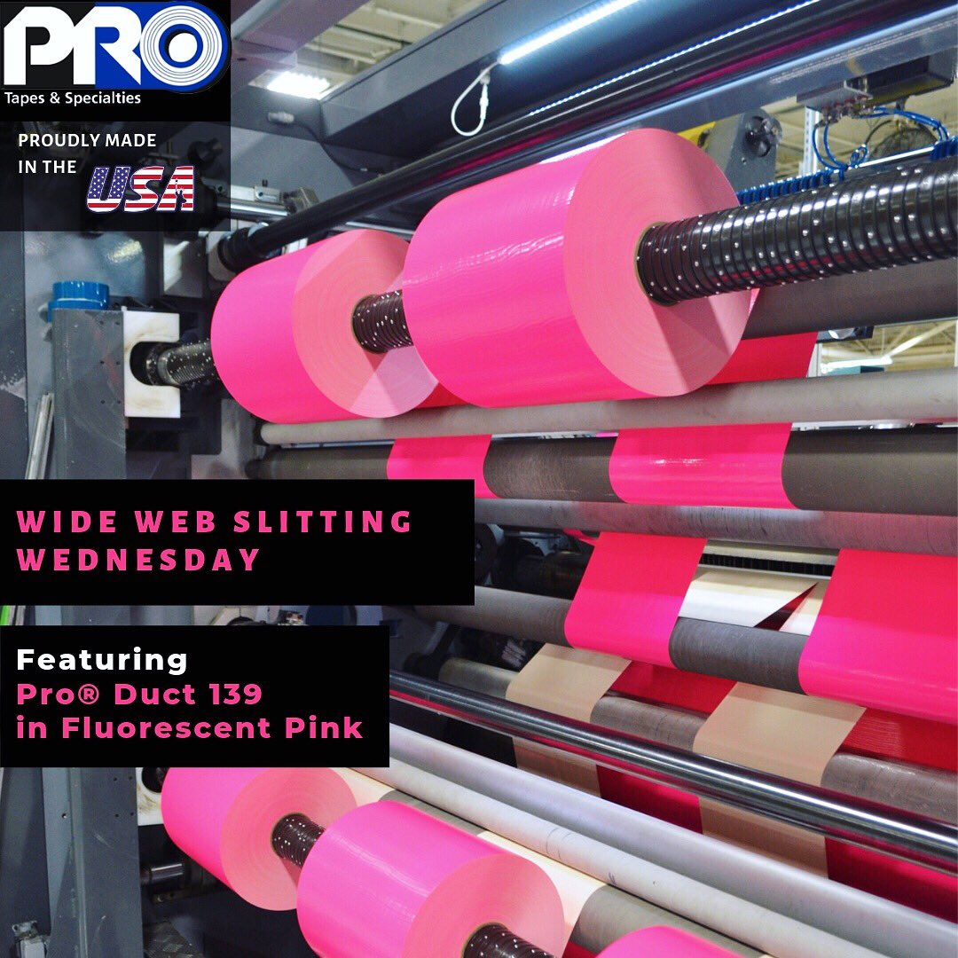 ProTapes's tweet photo. Itโs Wide Web Slitting Wednesday, with Proยฎ Duct 139 in Fluorescent Pink being converted!
#protapes #widewebslitting #wideweb #tapeconverter #ducttape https://t.co/5vxAx7Ekyv