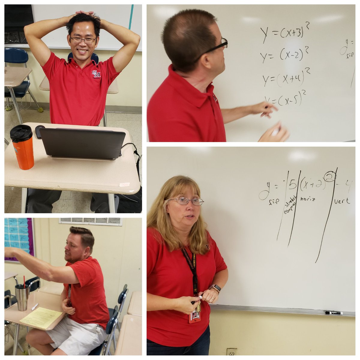 f_nixon0709's tweet image. Great #secondarymath discourse  centered on best teaching practices modeled by @SMHSSabres Math 3 #PLC members.