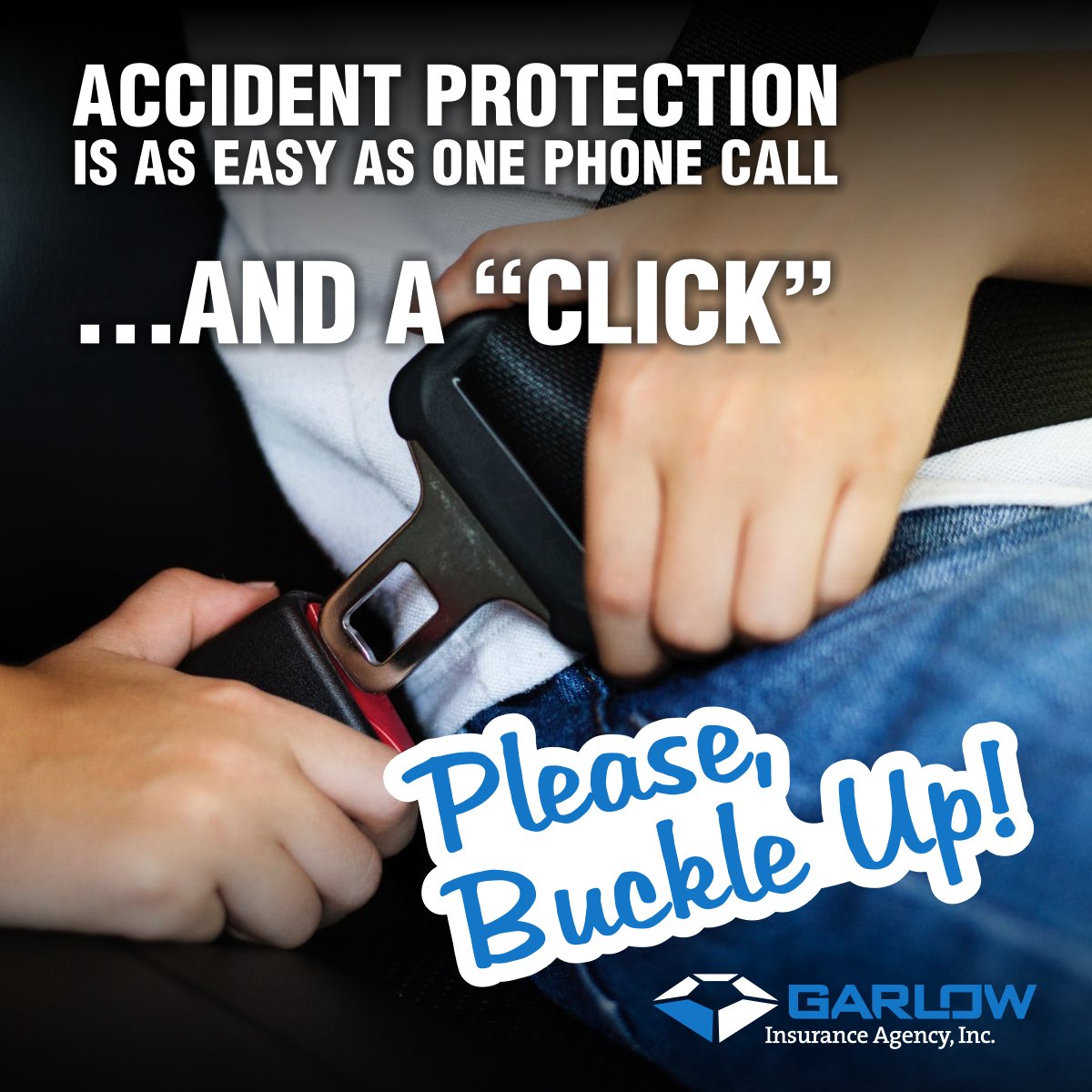 GarlowInsurance's tweet photo. Protecting your family is our highest priority. #BuckleUp #DriveSafe https://t.co/qXIf93uESZ
