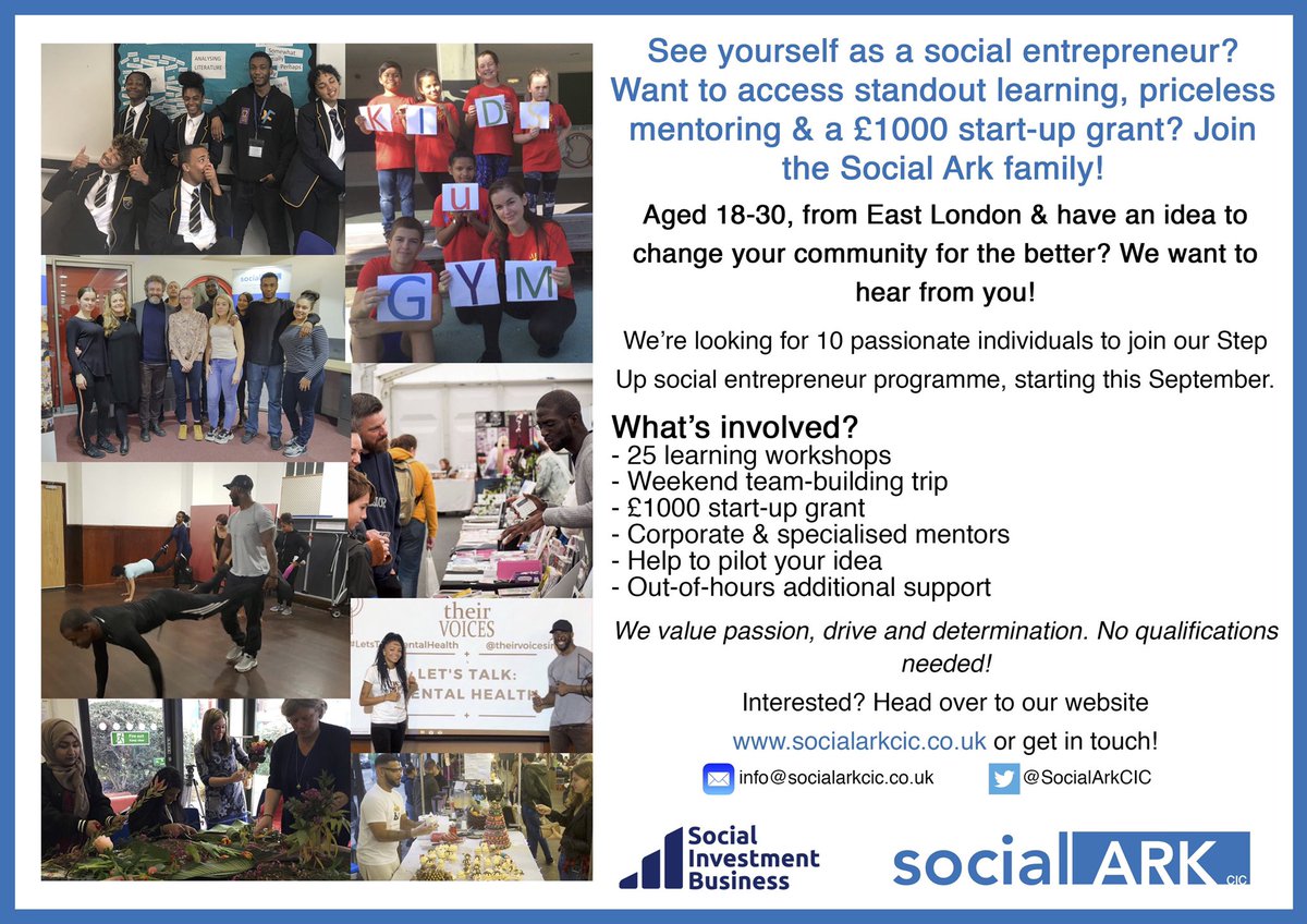 Lisa_Stepanovic's tweet photo. @Jacqueline_Gold Hi Jacqueline I’m the founder of @SocialArkCIC in East London. We support young people from disadvantaged backgrounds to use their lived experiences to set up social enterprises in their communities. We’ve created the #SocialArkFamily I’d love to tell you more? #WOW https://t.co/qmj5dthSLY