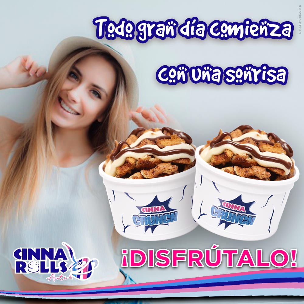 Todo gran día comienza con una sonrisa @cinnarollsoficial #disfrútalo
