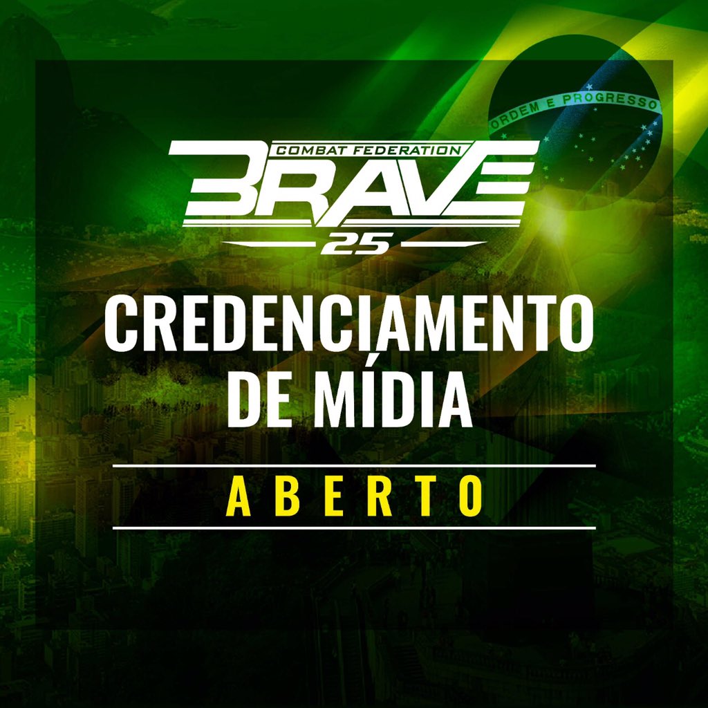 bravecfbrasil's tweet photo. Credenciamento de mídia aberto para retorno do BRAVE CF ao Brasil. Membros da mídia nacional e internacional interessados em cobrir o evento podem pedir oficialmente o credenciamento para o show, que ocorre no @MinasTenisClube em Belo Horizonte a partir das 20h, dia 30 de Agosto. https://t.co/zqv240oKFD