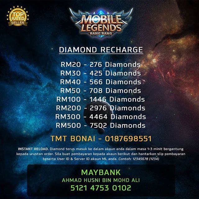 instasewa's tweet photo. Mari recharge diamond ML &amp; beli skin baru. #mobilelegendsmalaysia #mobilelegendsmalaysia___ #molpoint #molpointmalaysia #razer #razerpin https://t.co/VLHobTQX3h https://t.co/4F0Nh7jTae