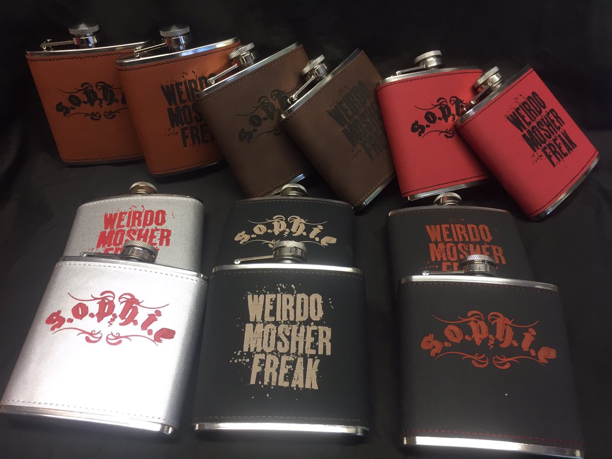 MoominMerch's tweet image. Some cool new leather clad hip flasks made up for the @sophie_charity