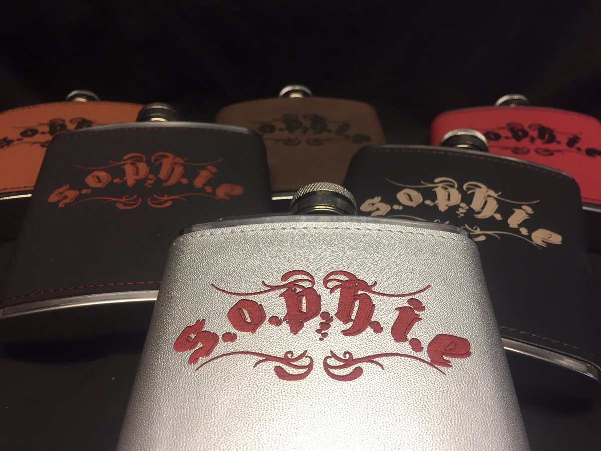 MoominMerch's tweet image. Some cool new leather clad hip flasks made up for the @sophie_charity