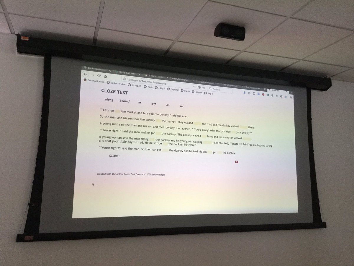 .@NikPeachey showing CLOZE TEST Creator for quickly creating cloze tests. <a href="/bellteachers/">Bell Teachers</a>
