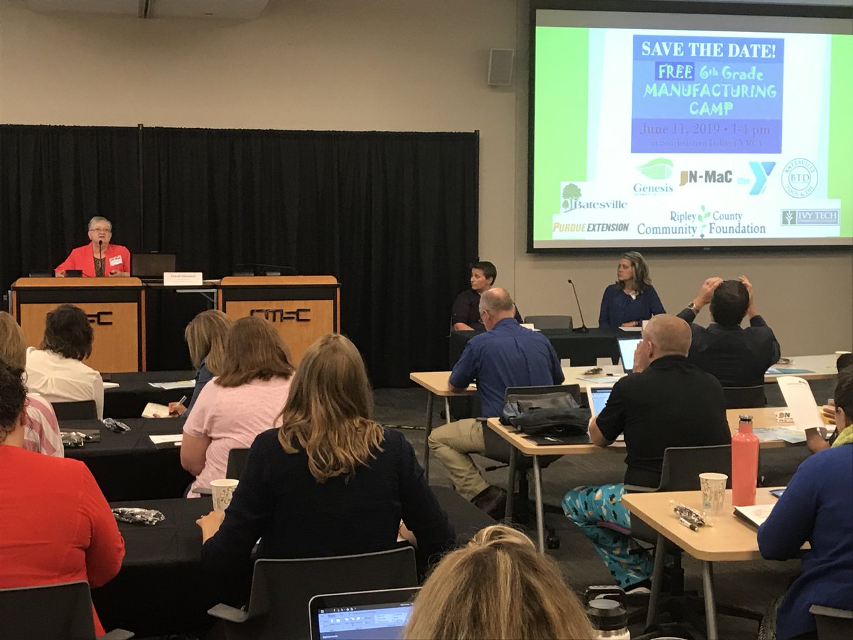 GenesisP2S's tweet photo. Genesis & partners, @St_LouisSchool @JCDSchools @MilanSchoolCorp @BTDManufacturer, spoke at the IN-Mac Micro-Grant Impact Summit at the Indiana Manufacturing Institute today. They shared the impact the micro-grants had on the youth in Ripley County. #inmacmicrogrant @PurdueINMaC https://t.co/CcsdltA1g8