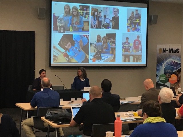 Genesis & partners, @St_LouisSchool @JCDSchools @MilanSchoolCorp @BTDManufacturer, spoke at the IN-Mac Micro-Grant Impact Summit at the Indiana Manufacturing Institute today. They shared the impact the micro-grants had on the youth in Ripley County. #inmacmicrogrant @PurdueINMaC
