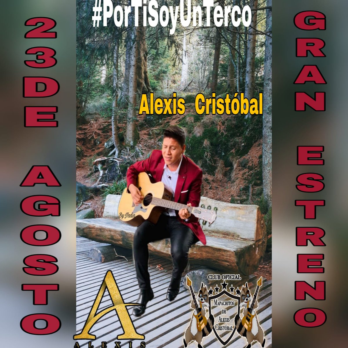 MapachitosDeAC's tweet photo. #GranEstreno #Próximamente #Agosto23 #SegundoSencillo
De  @AlexisMusicMX  2do.lugar de #LaAcademia 🎤 #PorTiSoyUnTerco.Disponible en toda las #PlataformasDigitales.
🎧 No te lo pierdas.
#TeamMapachitos
Club Oficial Mapachitos De Alexis Cristóbal
@karenmoonmusic
@MapachitosDeAC https://t.co/7CUunBhIpo