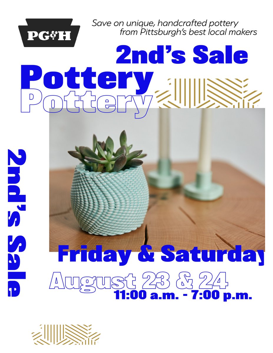 shopPGandH's tweet photo. Join us this Friday for Pottery sale and Jewelry Pop Up! 

#frostfinery#fdpottery#jowdystudio#unionproject#monmade#shoplocal https://t.co/VZPcNI6DV8