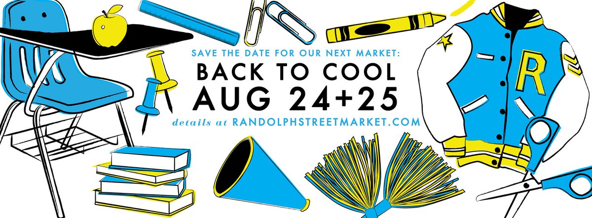 randolphmarket's tweet image. See you AUG 24+25 for a #BackToCool Randolph St Market Fest choc full of BTS #Vintage Decor, food, music, fun! 1341 W Randolph #Chicago randolphstreetmarket.com
