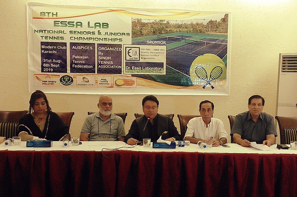 HoardingC's tweet photo. Press conference for 8th ESSA LAB National seniors n juniors Tennis championship held at KG .The press coference was hosted by @Dr.Farhan Essa @M.khalid Rehmani
And @Gulzar Feroz. https://t.co/RalnUWXV2N