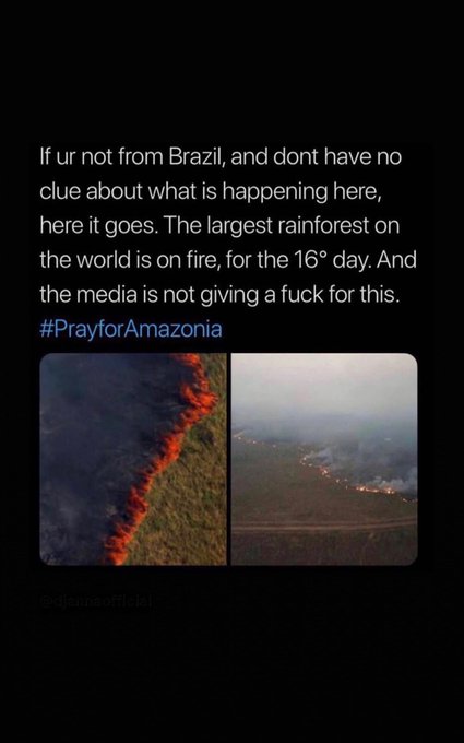 orando pelo brasil! #prayforamazonia  ??❤️?? https://t.co/S4aSOhtIqd