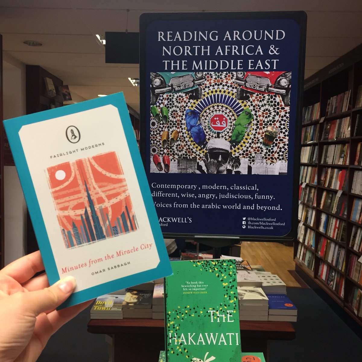 FairlightBooks's tweet photo. So great to see the #FairlightModerns in @blackwelloxford!
#MinutesMiracleCity is perfectly placed for its #Dubai setting.
#MiltoninPurgatory and #AtlanticWinds are in the 3 for 2 deal! https://t.co/UP7VOqCtAP