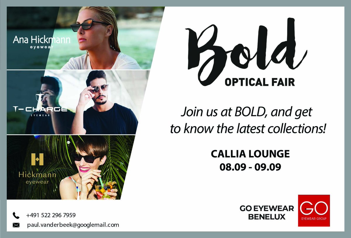 GOEyewearGroup's tweet photo. Be BOLD, and be the first to know the latest collections! 😎 JOIN US! 👊  #goeyeweargroup #BOLD #opticalfair #newcollection #AW19 https://t.co/WWFZnVoIMJ