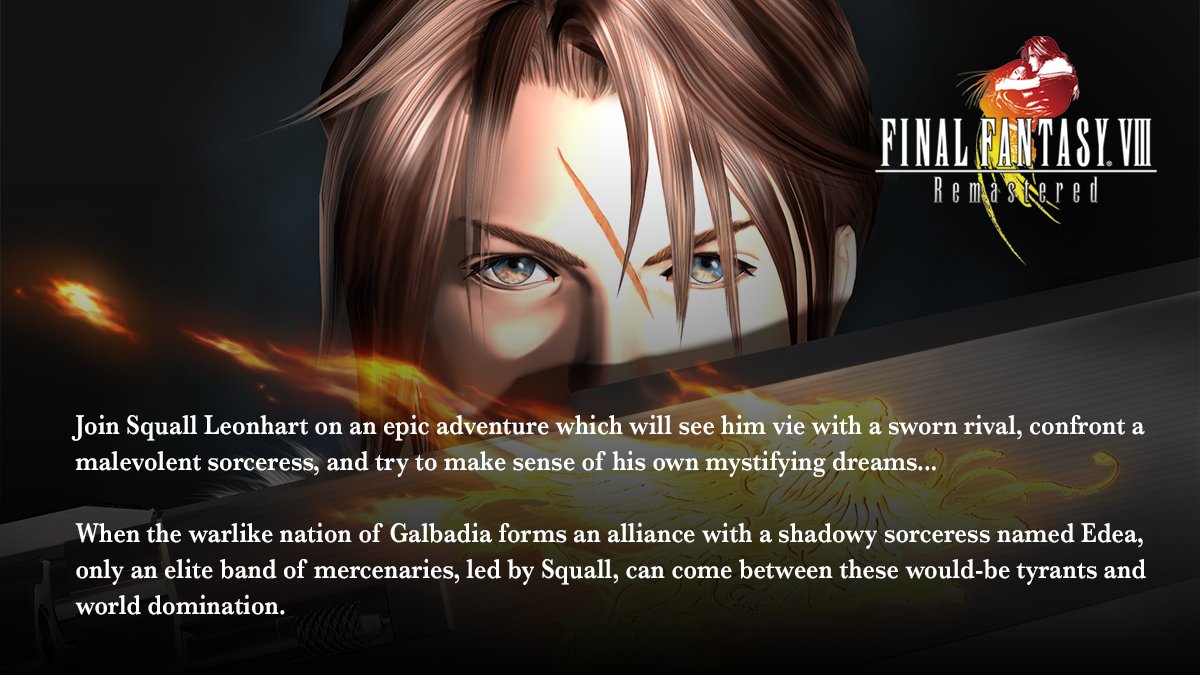 FinalFantasy's tweet photo. We've announced the release date of #FinalFantasy VIII Remastered!

In case you missed it, it's coming to #PS4, #NintendoSwitch, #Xbox One &amp; #Steam on September 3rd! https://t.co/K2AIAPvnfe