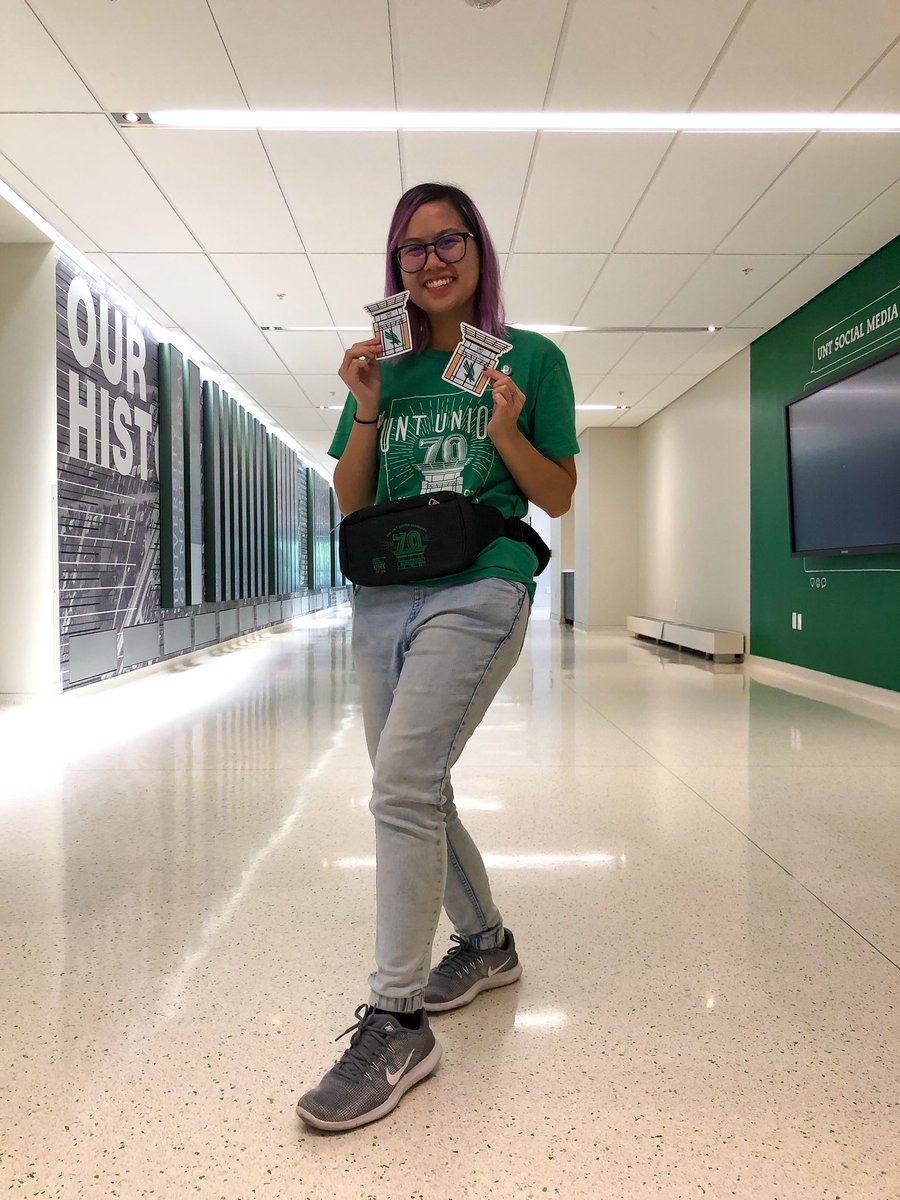 UNTUnion's tweet photo. Get ready for some FREE UNT GEAR tonight at Mean Green Fling! Join us in the Library Mall tonight at 5-7pm to win some Union-themed swag you can show off next week! 🦅 
#FFWeek2019 #UNT23 https://t.co/N2d6b0hfnB