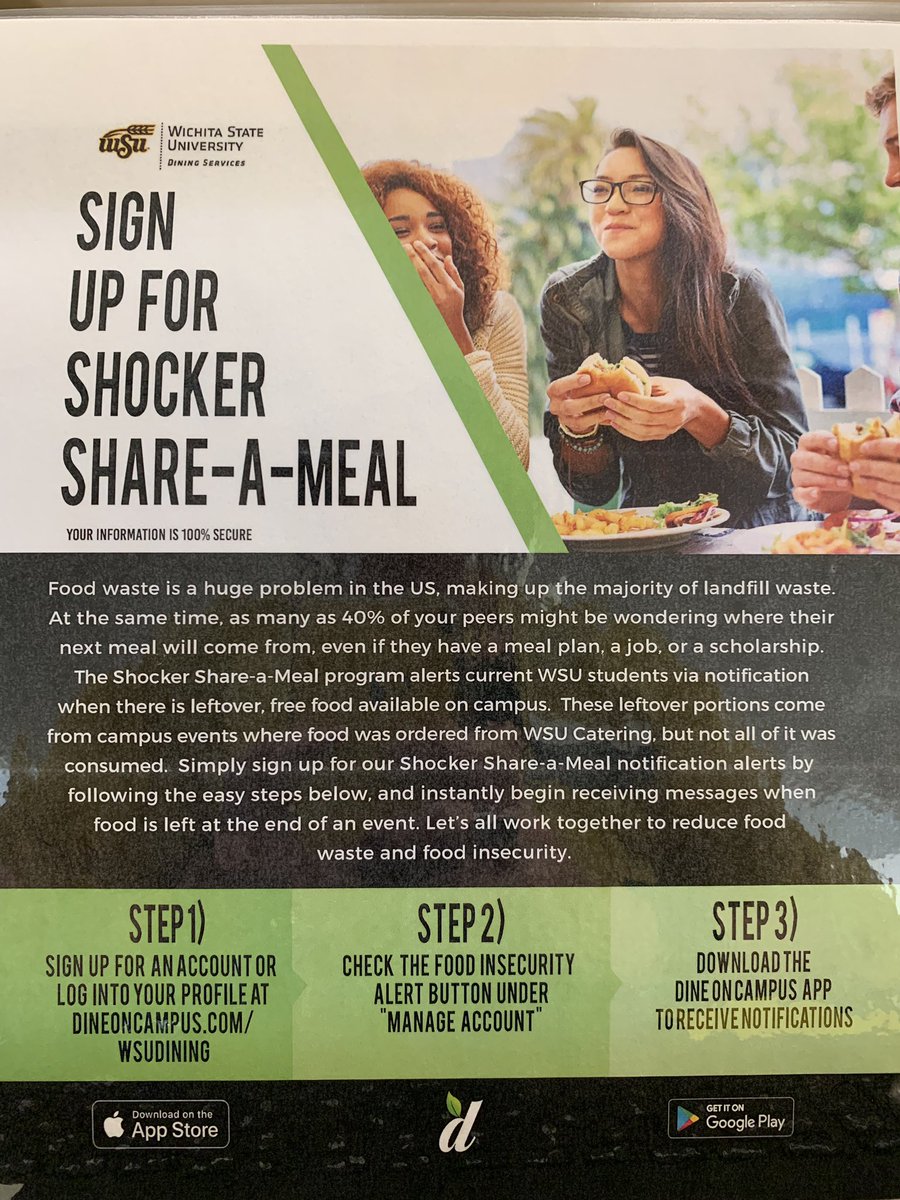 F2FShockers's tweet photo. ALERT! See new resource SHOCKER SHARE-A-MEAL. Sign up for this app! https://t.co/JdxANWUOFu