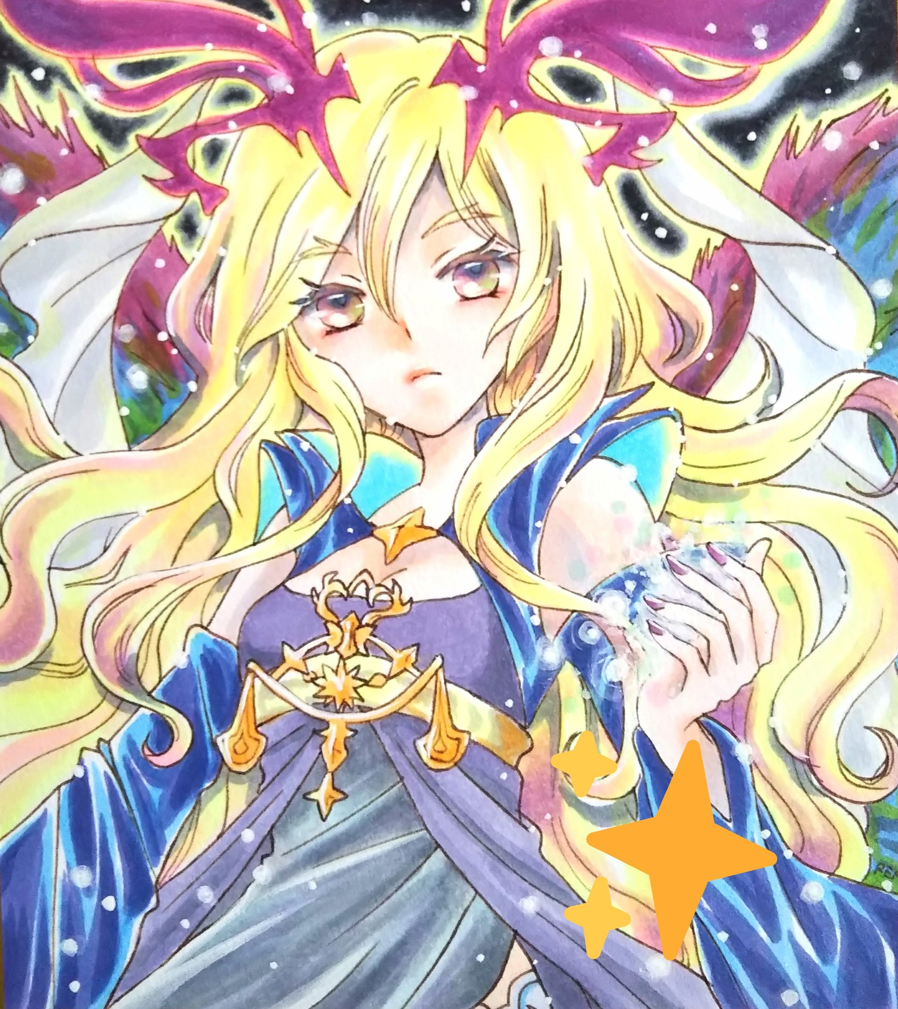 れむ とりあえずこんなん描いてました モンスト編 相変わらずスマホ撮影 ルシファーだけ１年位前に描いたやつ Wソロモンはひぃひぃ言いながら描いたので背景で力尽きてます モンスト モンストイラスト アナログ絵描きさんと繋がりたい 過去絵を投げ