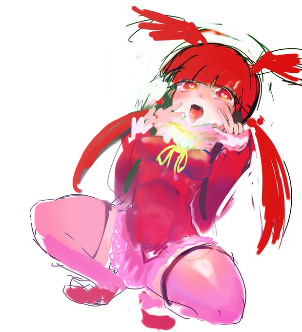 おふざけ写メにハマって送信する度に過激なポーズになってくショウジョウトキ(ラフ) 