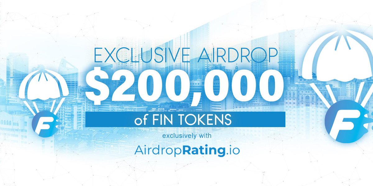 🔹 EXCLUSIVE! Easily earn $8 FIN tokens (+ $0.5 per referral)
🔹 Only easy social tasks required. 
🔹 Expected to get listed on major exchanges in September 2019.
🔹 Get the FIN tokens directly into your ETH wallet. 
🔹 Join here: airdroprating.io/airdrops/exclu…
