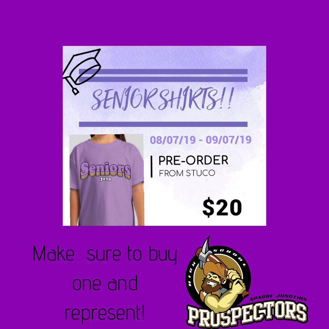 ajstuco's tweet photo. Seniors make sure to grab one! #Ajstuco #Apachejunctionhighschool #Weminehumanpotential https://t.co/0z9kqZaUUr