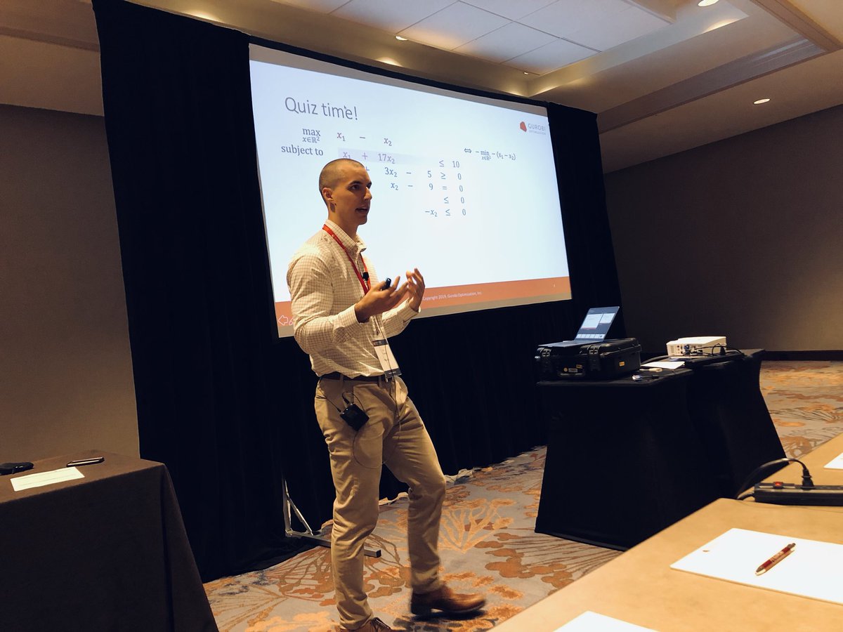 gbkgwyneth's tweet image. “Intro to Algoritms” lecture given by Eli @ectowle at the @Gurobi Days event in Atlanta. (@jim_luedtke) #ORMS #MathProgramming #MathSolver #MIP #MIPFanatic