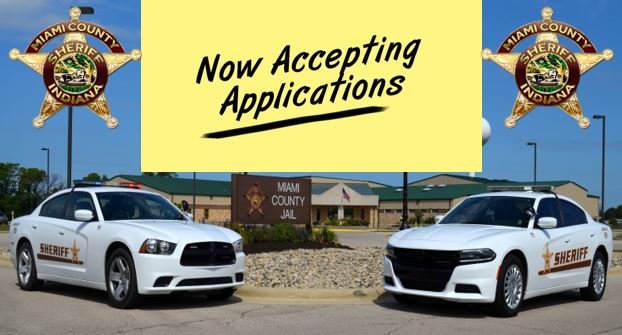 MiamiINSheriff's tweet photo. The Miami County Sheriff's Office is accepting applications for the position of JAIL OFFICER. Application deadline is 4:00 pm, Sept. 6, 2019. Applications may be obtained on-line at https://t.co/ylVRfVMg6t or picked up at our office located at: 1104 W 200 N, Peru, IN. https://t.co/ztkhIVTRB6