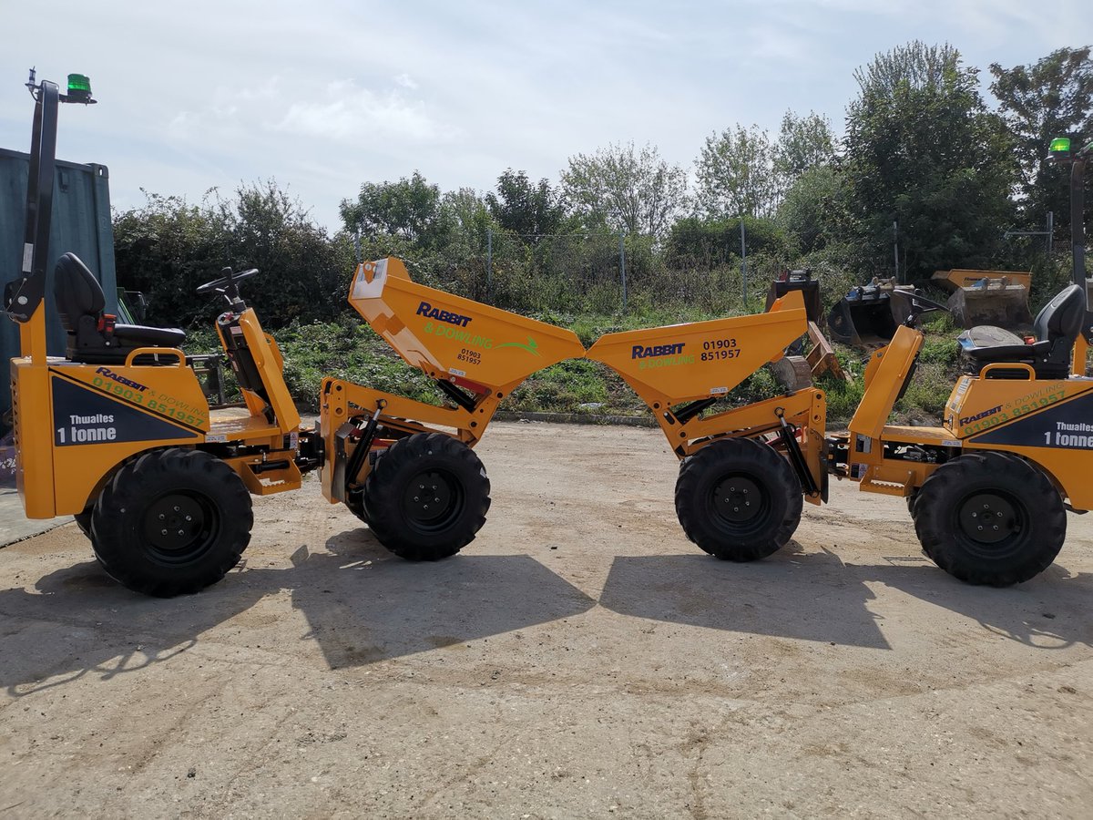 Two new Thwaites skip loaders with green beacon delivered to Rabbit &amp; Dowling Plant this week.