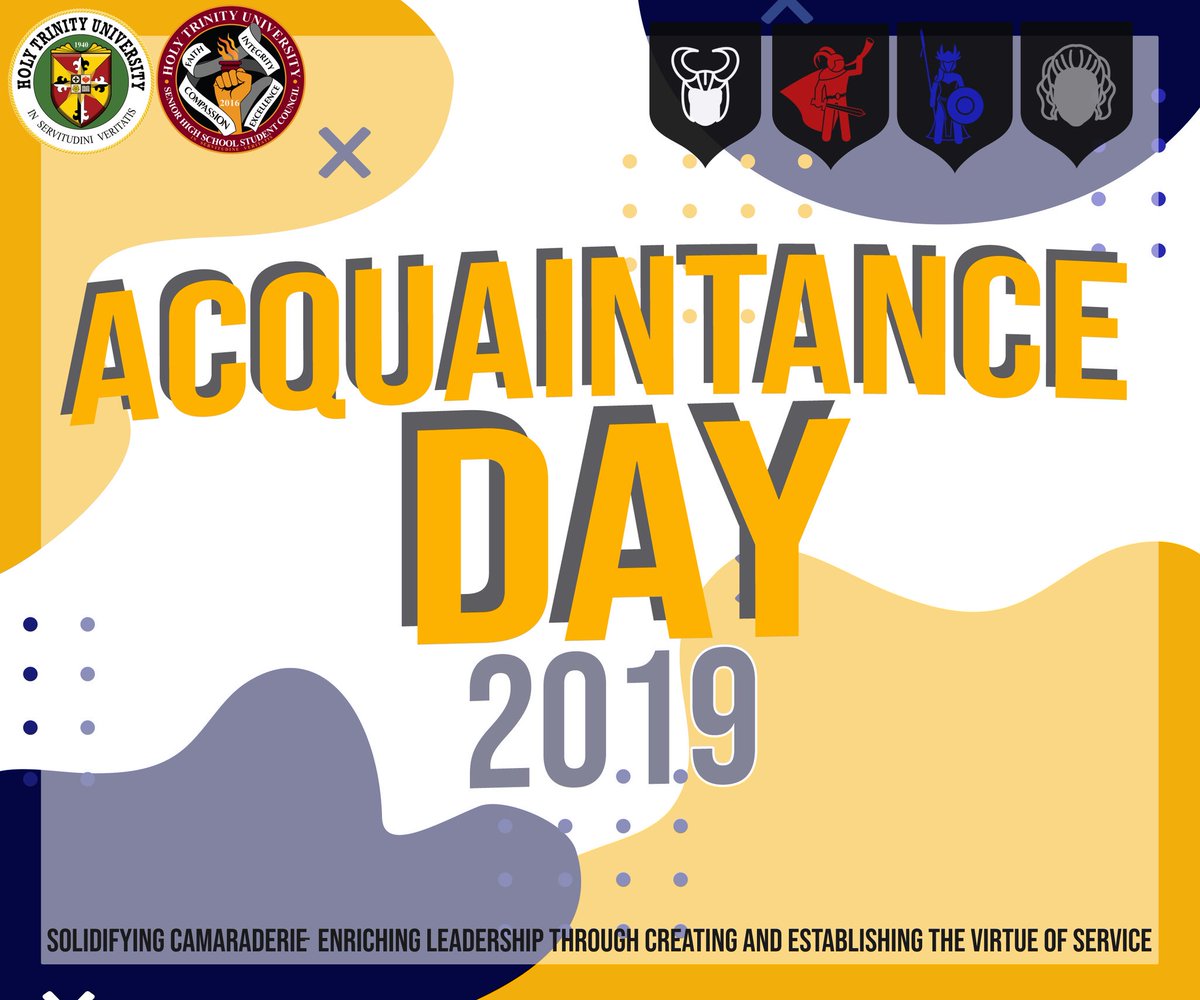 SSCHTUOFFICIAL's tweet photo. Are you all ready for tomorrow's Acquaintance Day? We encourage everyone to make this as a stepping stone for all the friendships that are yet to happen. We believe that the comradeships that'll form during this event will have an extraordinaire effect on the rest of our lives. https://t.co/rpDZgb3pGY