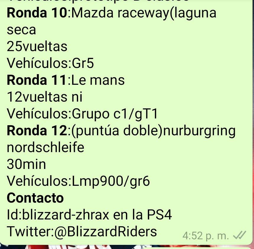 Los amigos de <a href="/BlizzardRiders/">Blizzard Riders</a>  están organizando un campeonato de proyectcar2 para los sábados a las 22:00 de la noche. Os paso las fotos los circuitos para quien pueda interesar. Gasssss