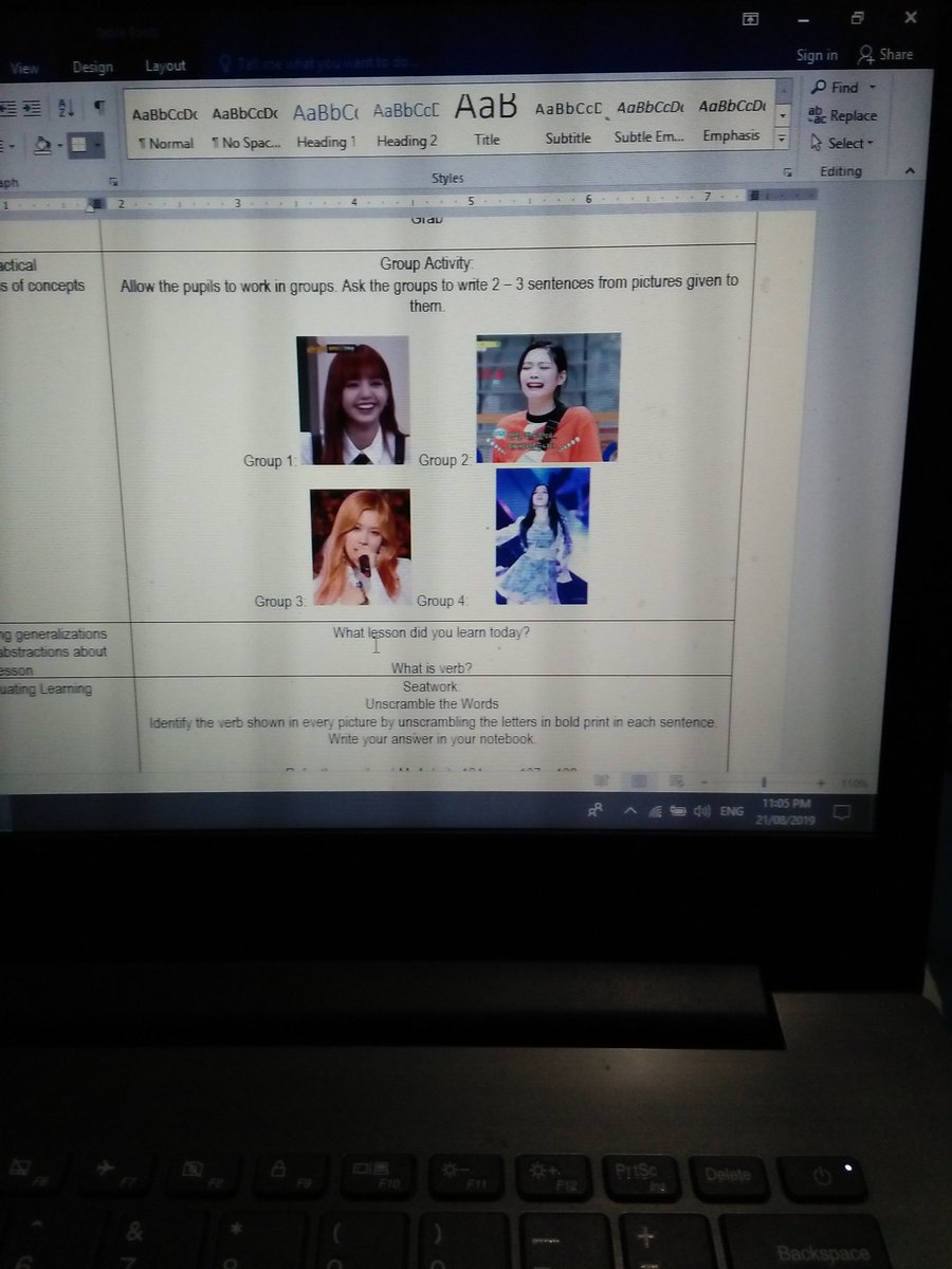 vibe_flow's tweet photo. Look at my lesson tomorrow. It is actually gif. I use #BLACKPINK members to explain what is verb. https://t.co/vJWR3SznLm