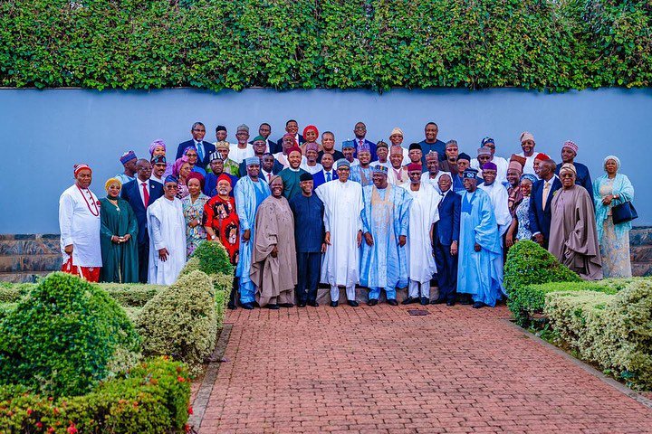 Goganorg's tweet photo. The Buhari administration's Next Level agenda now in full force as the President inaugurates the new Federal Executive Council with 43 ministers &amp; ministers-of-state. https://t.co/ePLwWJGDpJ