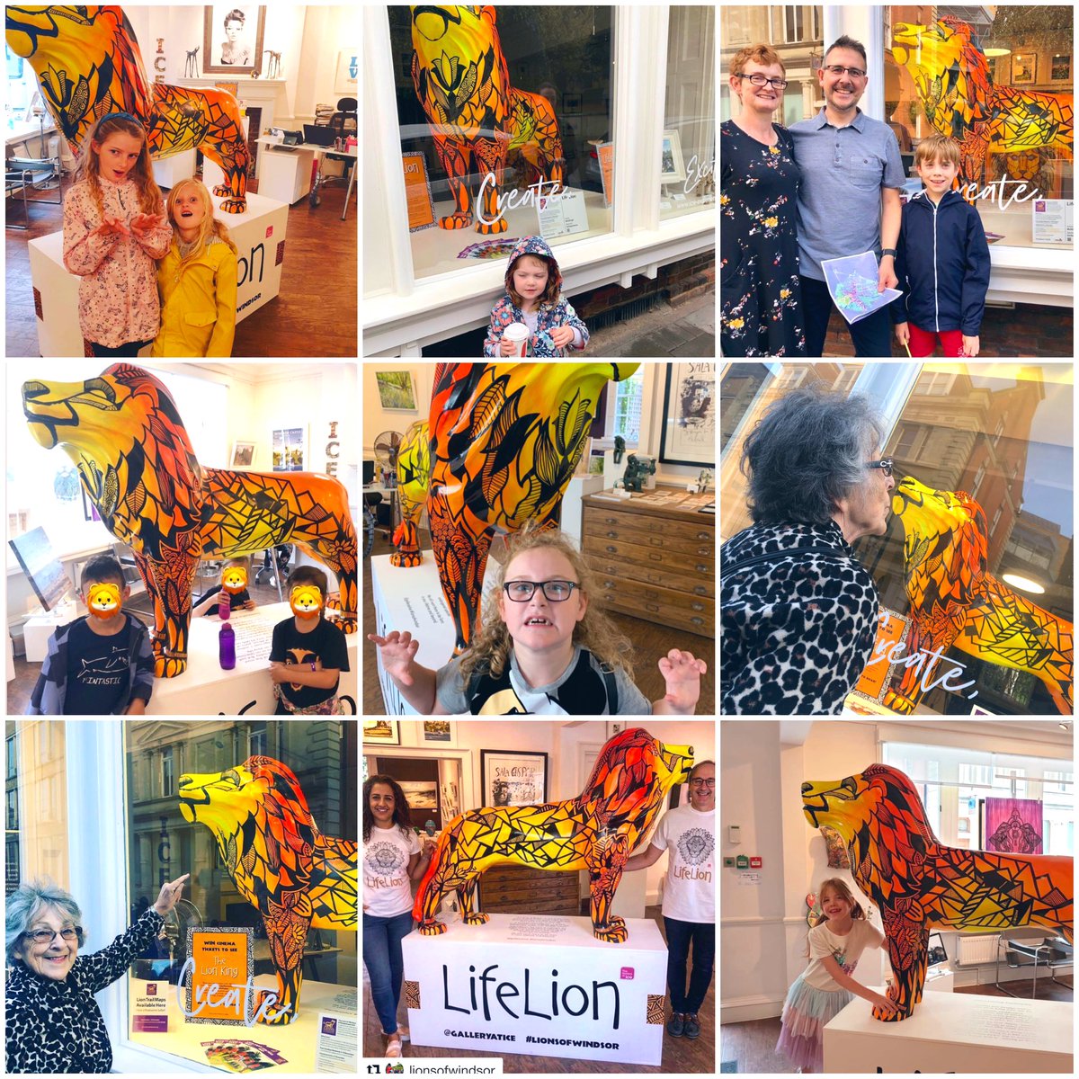 It’s nearly 2 weeks since the launch of the #LionsOfWinsdor public art trail and the response has been amazing! I love all the photos taken with my #LifeLion at Gallery At Ice - here are a few of my favs from the many that have been shared so far! 😃

ℹ️🦁 lionsofwindsor.org/lion/lifelion/