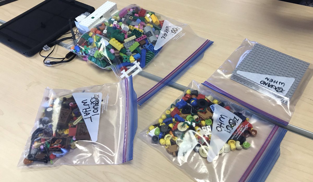 MmeShipton's tweet photo. LEGOs dans la classe de FLS avec @d_tremblay Développement d’une histoire: Qui ? Quoi ? Où ? Quand ? Début/milieu/fin. #rockyourclass #fredmattersca https://t.co/YIySAIhmI4
