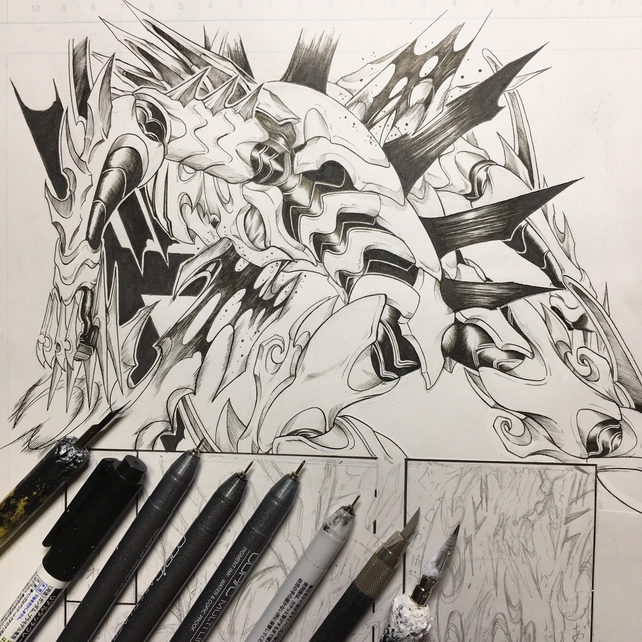 三原 シンジ ブスリ マンガ 漫画 アナログ絵 ペン画 アナログ イラスト 手書き 手描き モンスター クリーチャー ヒーロー オリキャラ オリジナル オリジナル漫画 T Co Clr3qbv9qf Twitter