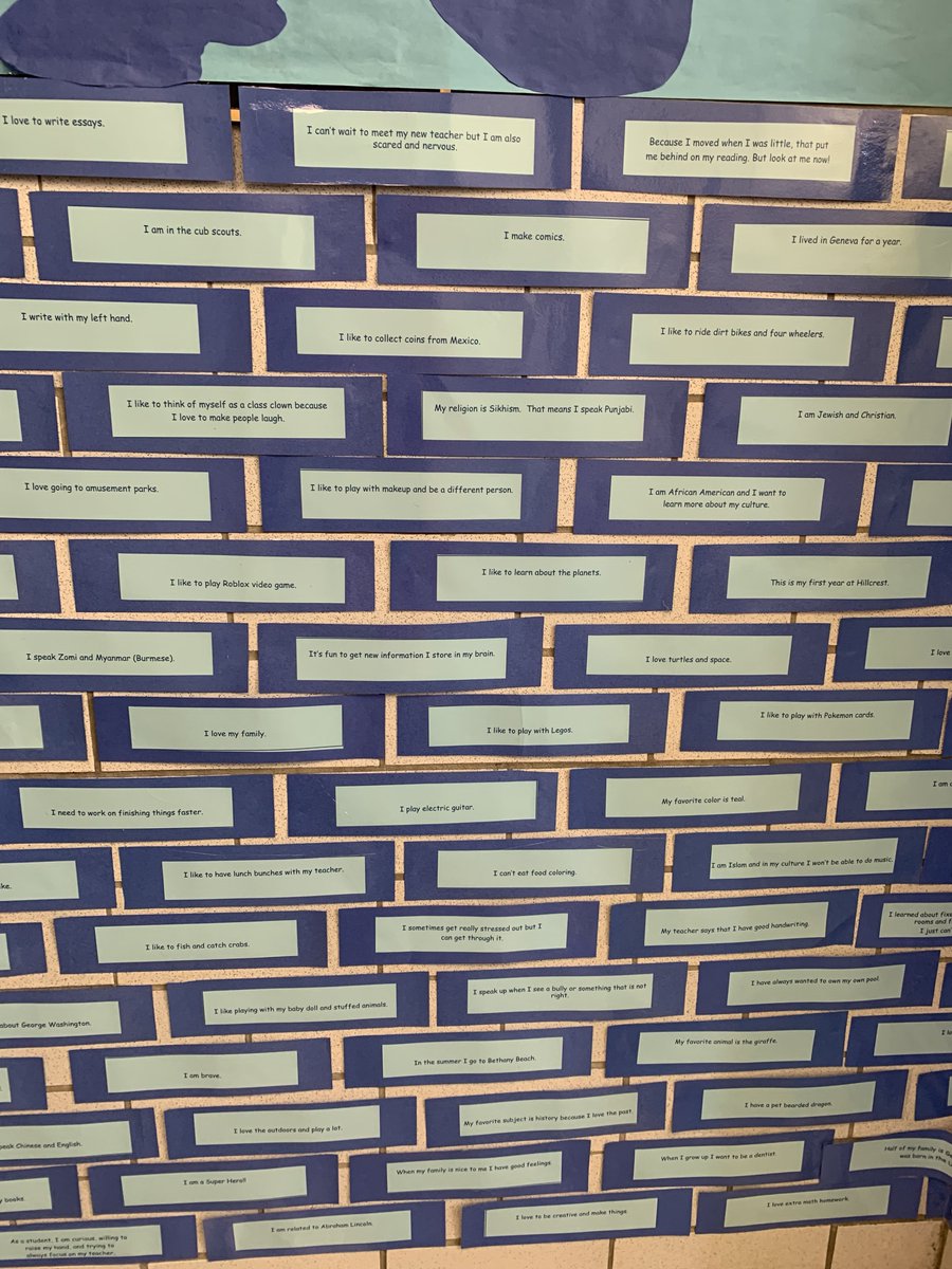When you visit, give yourself some extra time to read our front display.  Every brick represents something important our students want their new teachers to know.  This is Our Story.  This is Hillcrest. #theHillcresrWay #HillcrestHappy