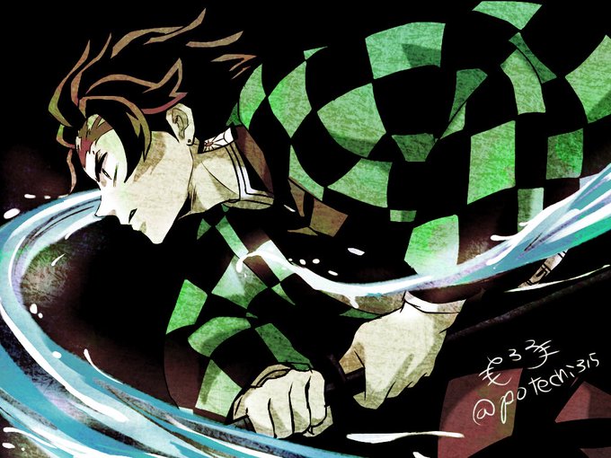 とろろさんがTwitterに投稿した竈門炭治郎(鬼滅の刃)のイラスト。