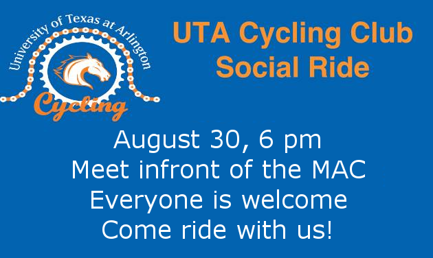 UTACycling's tweet photo. First ride is next Friday! Bring a helmet!
@UTACampusRec https://t.co/uxKD9oVwzO