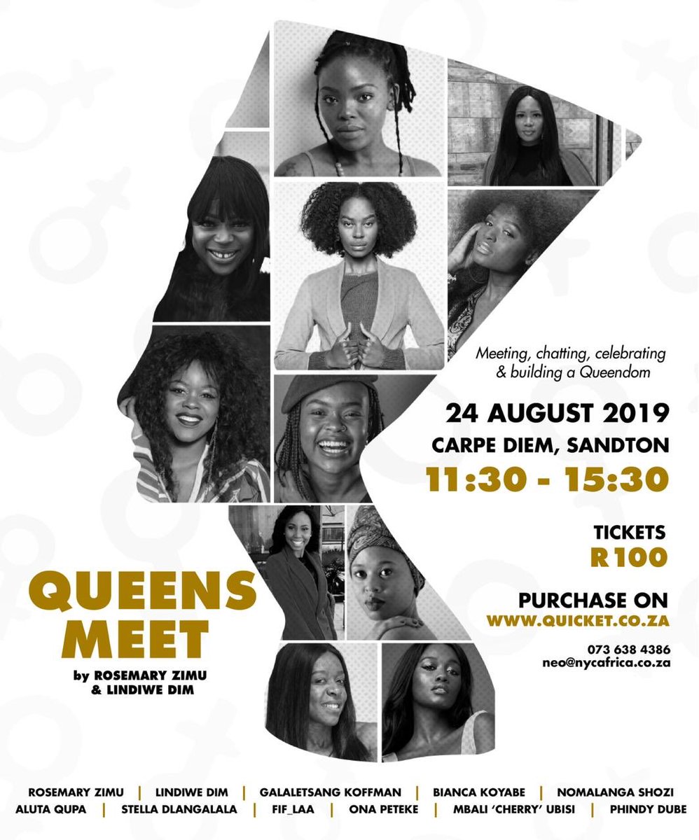 Rosemary_Zimu's tweet photo. Canβt wait to be in a room with these amazing Queens @age_galaletsang @PhindyDube_sa @lindiwedim @Cherry01_ @Fif_laaa @Ona_Peteke @AlutaQ
Get your tickets queens & kings π« Saturday is around the corner #QueensMeet
https://t.co/ve70hWlEQK https://t.co/cn85AAZmaJ