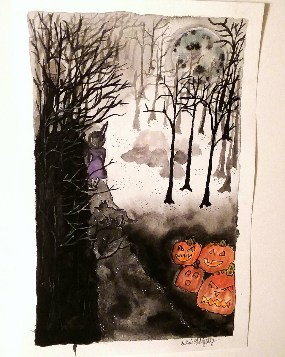 Little Witch Scene 🎃🔮
etsy.com/shop/danigolig… 
#watercolorpainting #watercolorartist #watercolorart #watercolor #illustration #illustrator #art #artist #fall #autumn #halloween #october #witch #witch #etsysell #etsy #etsyshop #painting #artforsale